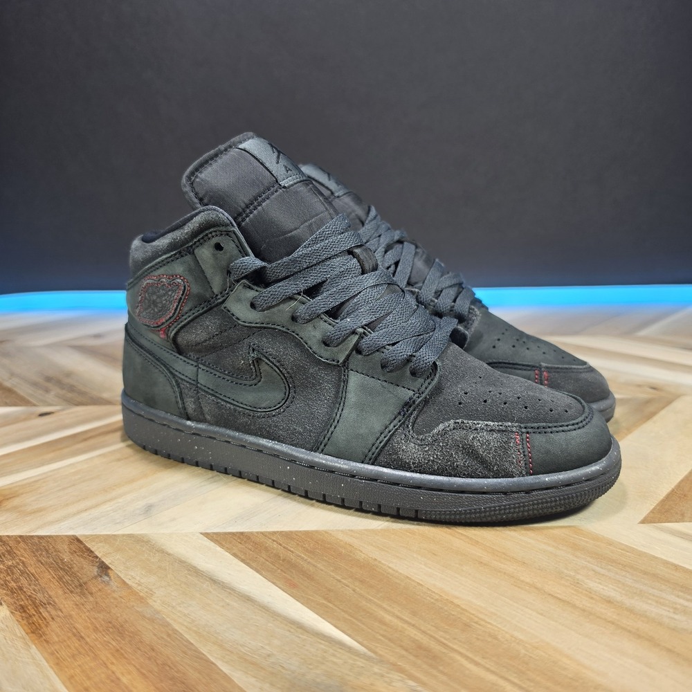 Air Jordan 1 Mid SE Craft Men 8 FD8634-001 Dark Smoke Grey Red Basketball Shoes